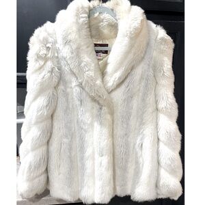 Vintage Jordache Mob Wife Faux Fur Statement Coat L